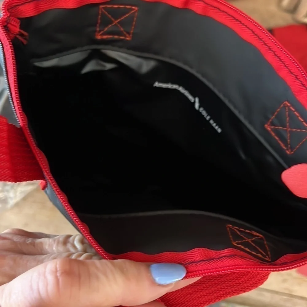 American Airlines Cole Haan Amenity Kit Bag NWT 2018 Red Black Filled